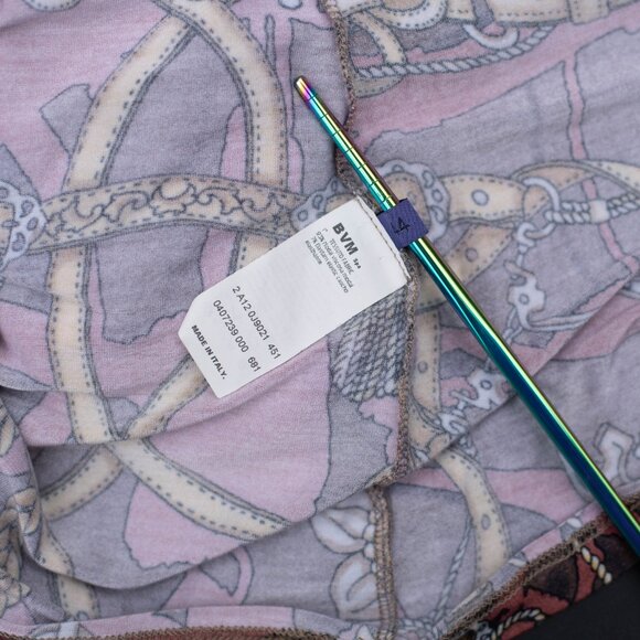 Les Copains Women M Turtleneck Pullover Belt Chain Tassel Print Equestrian Italy - Picture 4 of 5